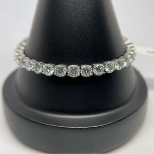 Huge Moissanite Diamond Tennis Bracelet 18K 925 28 Ct Brilliant Round Cut